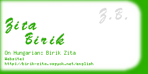 zita birik business card